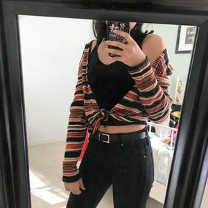 Vintage Jones New York stripe tie cardigan